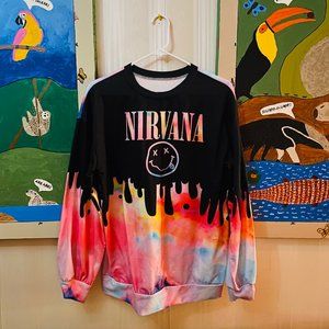 Crewneck Personality Skull Print Tops Hip Hop LOOSE vintage Long Sleeve